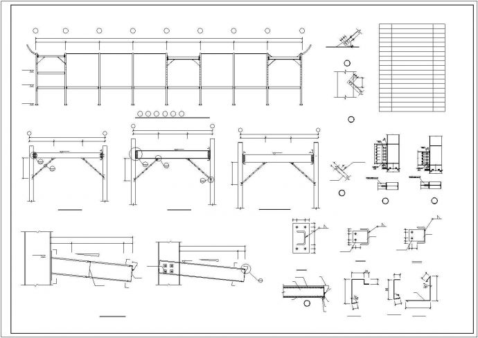 【最新】某钢结构汽车展厅结构设计方案CAD图纸_图1