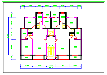 某多层住宅户型平面设计cad图纸