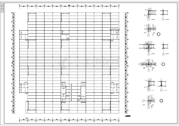 【最新】某钢框架钢结构家具城建筑设计方案CAD图纸-图二