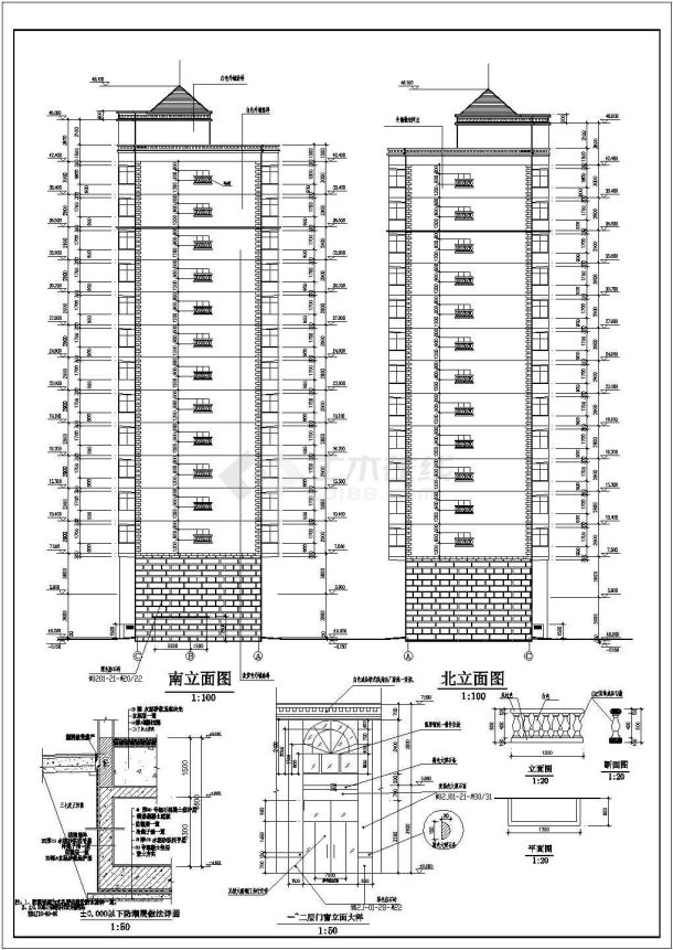 高层住宅全套CAD建筑施工图-图二
