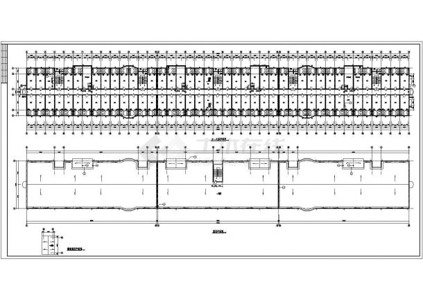 广元市第三实验中学4千平米6层框架结构宿舍楼平立剖面设计CAD图纸-图二