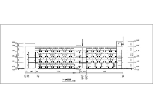 芜湖市某学校6400平米三层框架结构结构教学楼建筑设计CAD图纸-图一