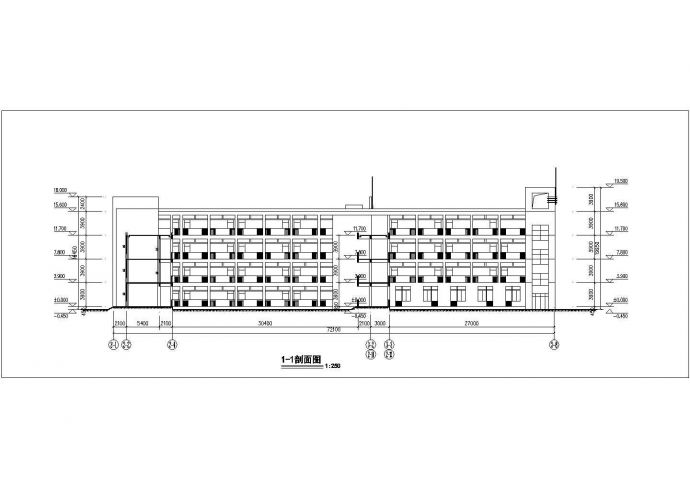 芜湖市某学校6400平米三层框架结构结构教学楼建筑设计CAD图纸_图1