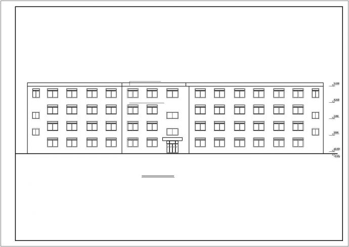 乌鲁木齐市某中学3500平米4层框架教学楼全套建筑设计CAD图纸_图1