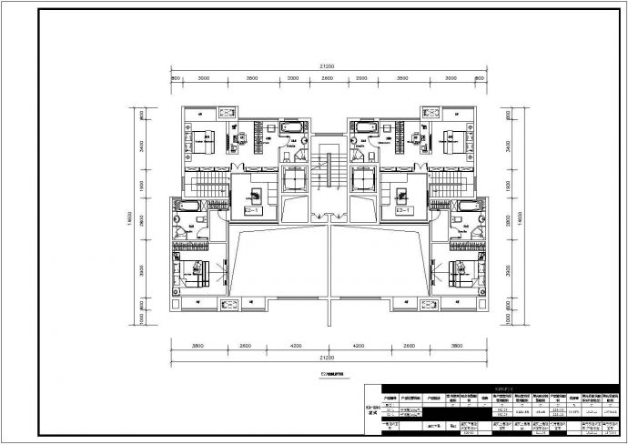 某多层框架结构洋房户型设计cad建筑平面方案图_图1