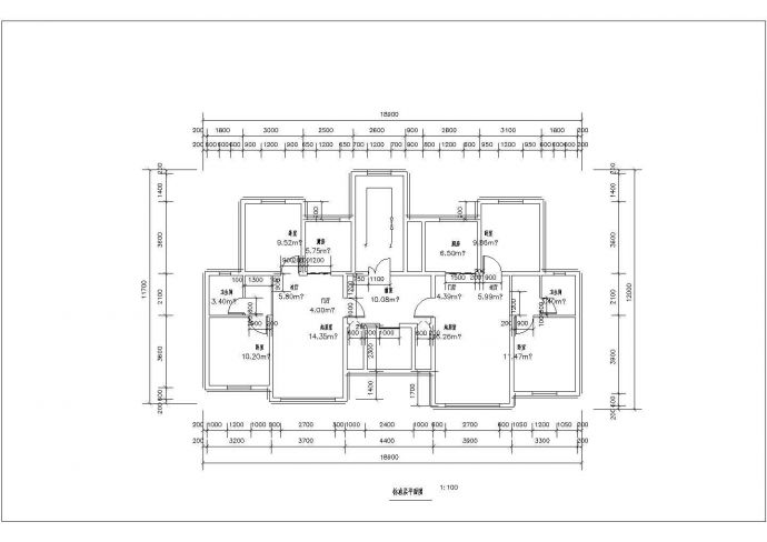 经典多层住宅楼户型设计cad建筑平面方案图集合_图1