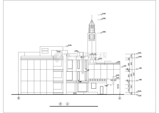 兰州某小区幼儿园1900平米3层框混结构教学楼平立剖面设计CAD图纸-图一
