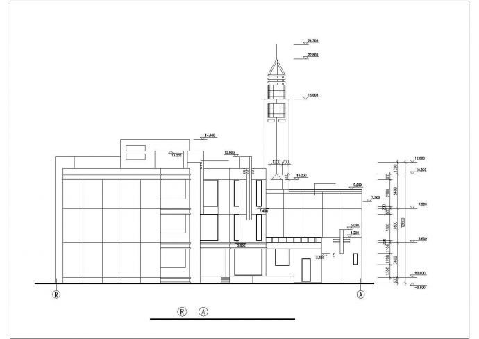 兰州某小区幼儿园1900平米3层框混结构教学楼平立剖面设计CAD图纸_图1