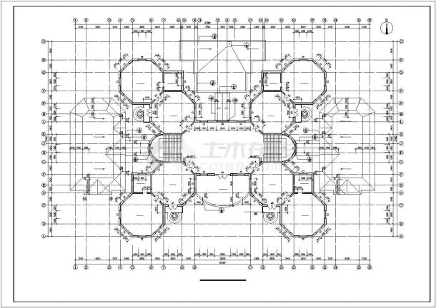 泰州市双语幼儿园2050平米2层砖混结构教学楼建筑设计CAD图纸-图二
