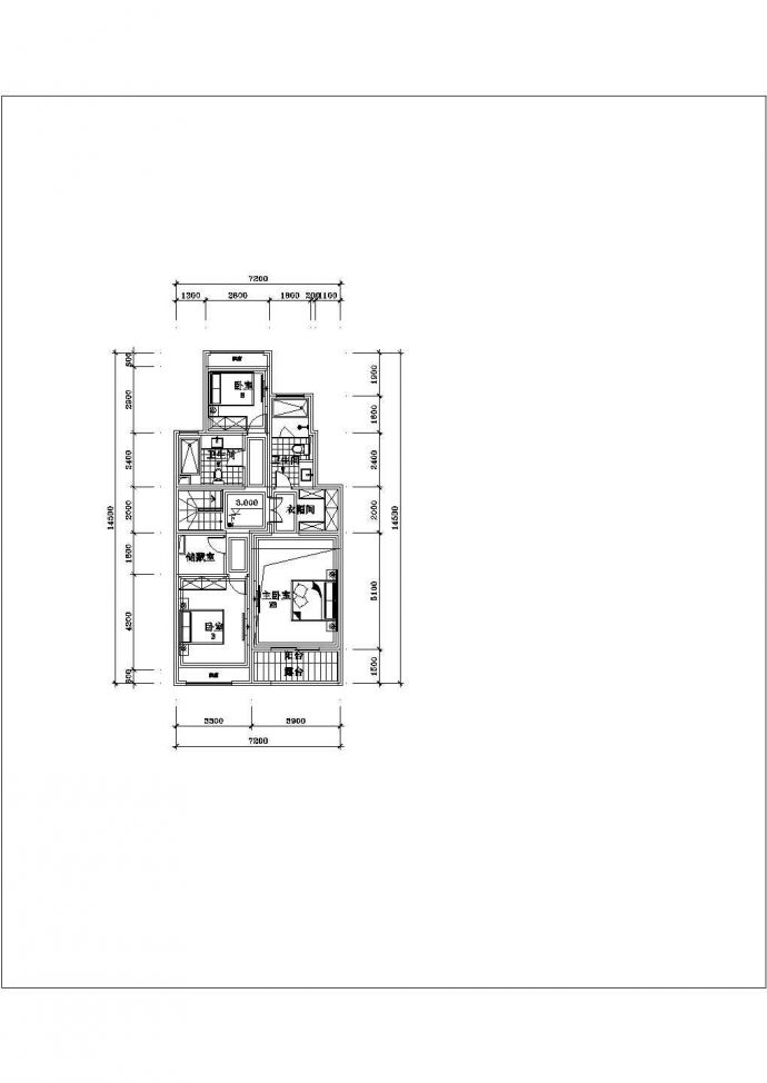 经典大户型住宅楼户型设计cad建筑平面方案图_图1