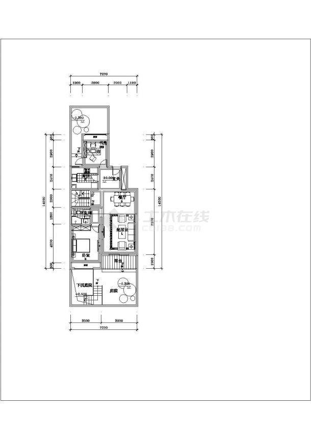 经典大户型住宅楼户型设计cad建筑平面方案图-图二