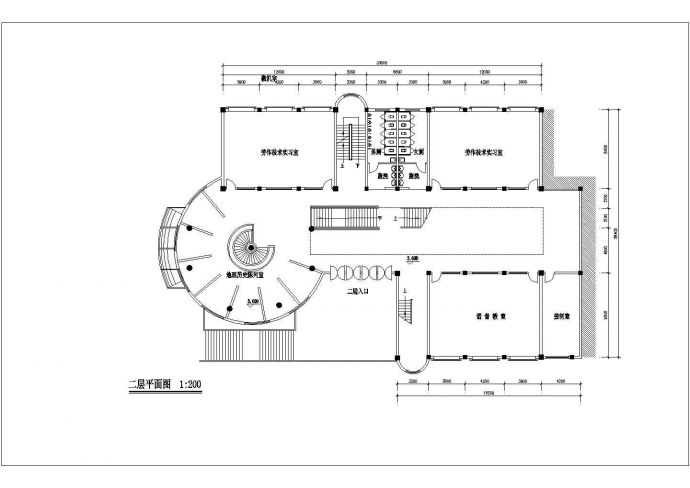 南京某学校3650平米4层框架结构教学实验楼平立面设计CAD图纸_图1