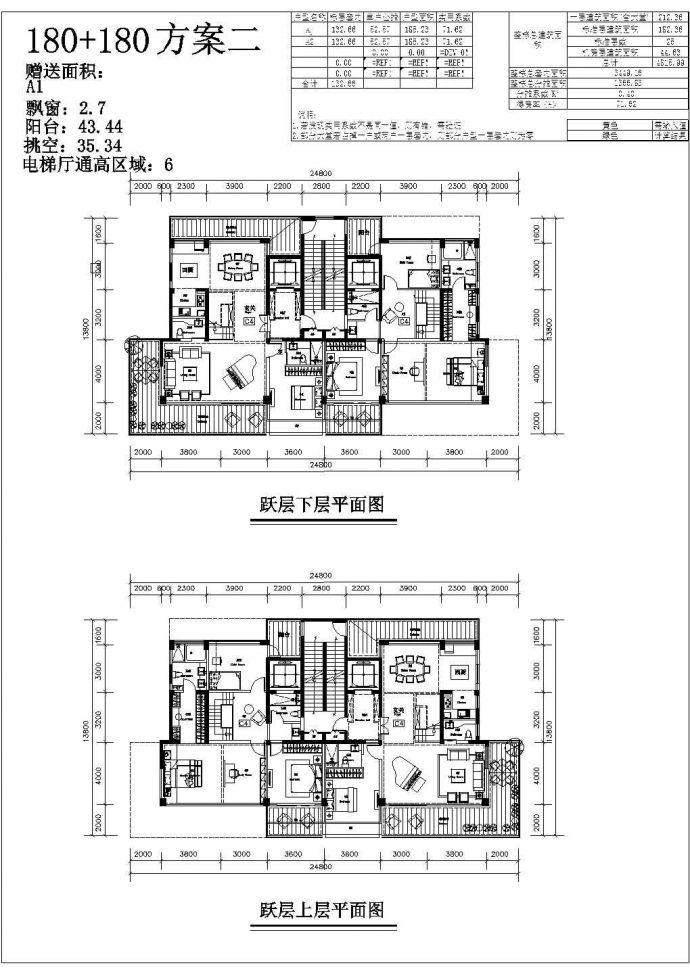 某大户型多层住宅楼户型设计cad建筑平面方案图_图1