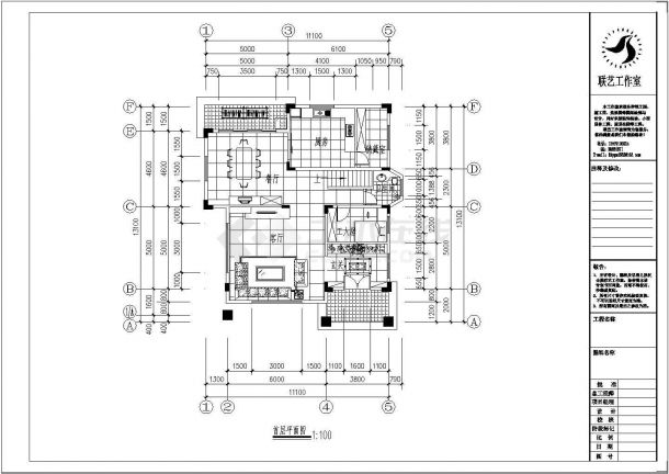 某三层框架结构私家别墅设计cad平面施工图-图二