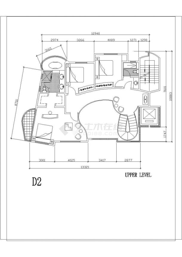 国外某别墅CAD规划设计方案图-图二