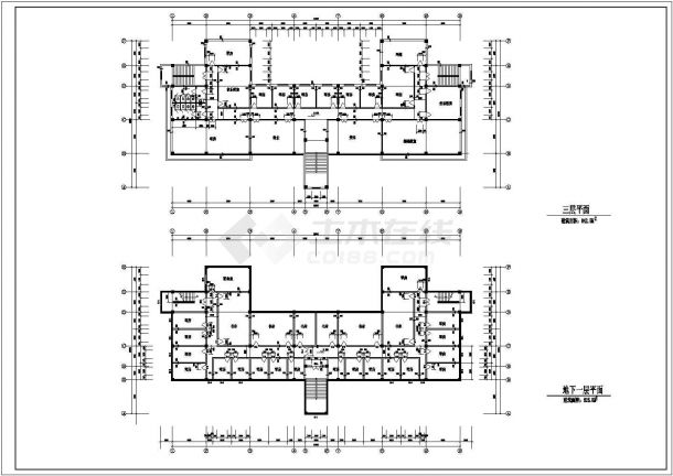 沈阳某大学5300平米3层框架结构艺术教学楼建筑设计CAD图纸（含地下层）-图一