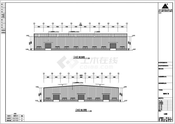 某公司跨度16米单层单山单跨门式钢架厂房设计cad全套结构施工图（ 含设计说明，含2套设计）-图二
