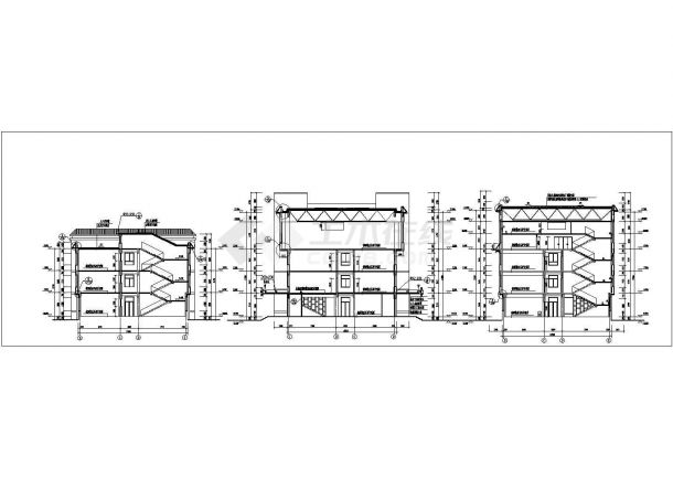 天津某小学5100平米四层框架结构教学综合楼建筑设计CAD图纸-图二