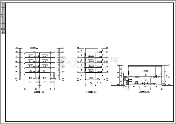 银川市某小学2800平米5层框架教学楼建筑设计CAD图纸-图一