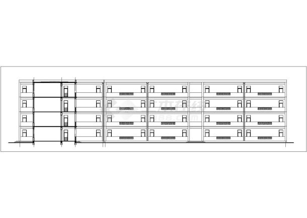 珠海市某实验学校占地1560平米4层框架结构教学楼建筑设计CAD图纸-图一