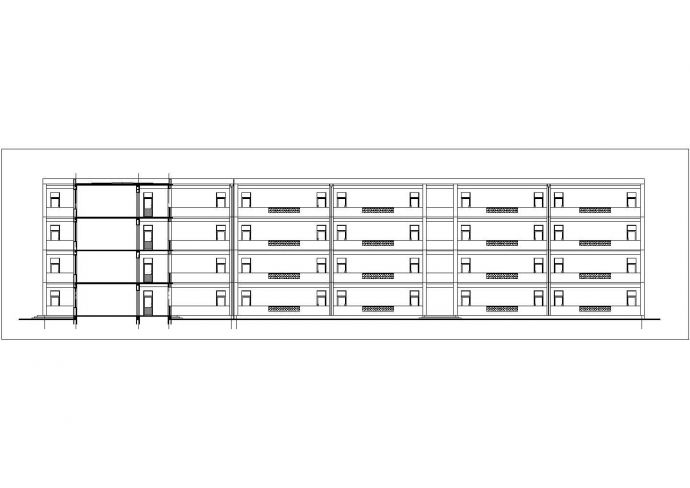 珠海市某实验学校占地1560平米4层框架结构教学楼建筑设计CAD图纸_图1