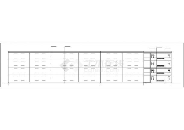 珠海市某实验学校占地1560平米4层框架结构教学楼建筑设计CAD图纸-图二