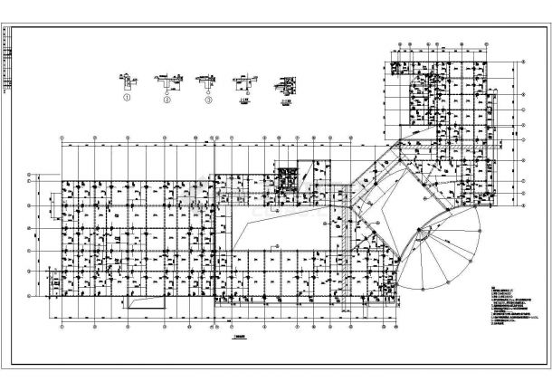 某多层框架结构酒店设计cad详细结构施工图-图二