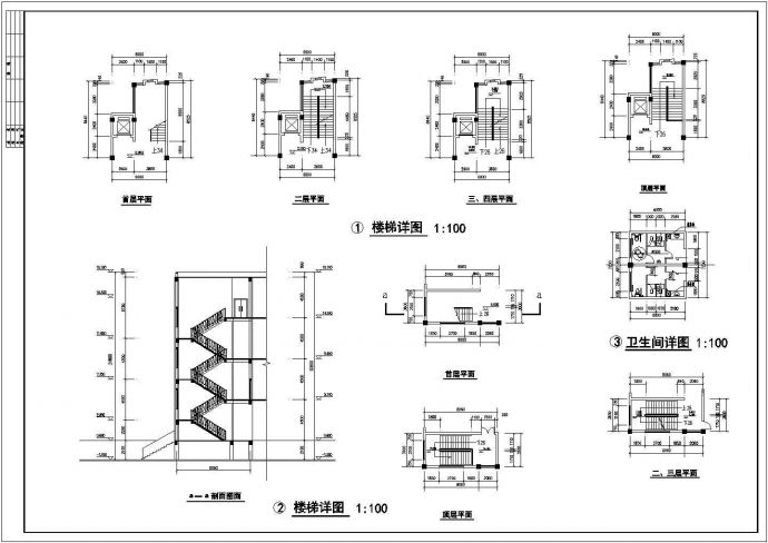 济南市某高校7500平米五层框架结构教学楼建筑设计CAD图纸_图1