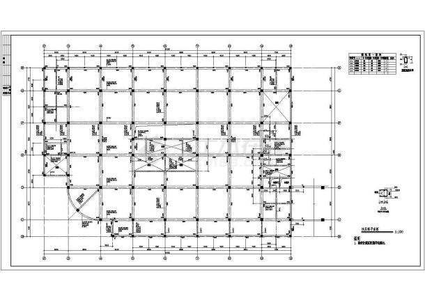 某框架结构小高层商厦设计cad全套结构施工图-图一