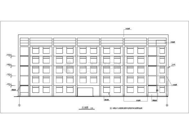 重庆市某实验小学2900平米五层框架结构教学楼建筑设计CAD图纸-图一