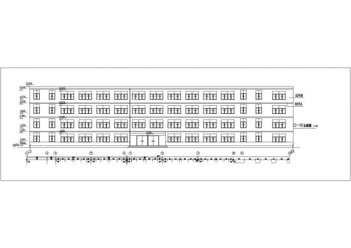 某学校2900平米左右4层混合结构教学楼平立面设计CAD图纸_图1