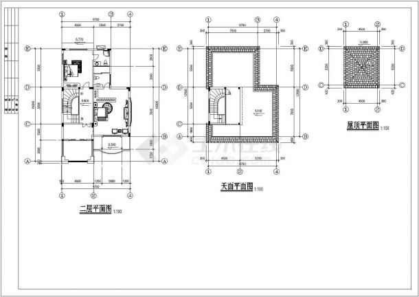 三层别墅设计方案图纸（共9张）-图二