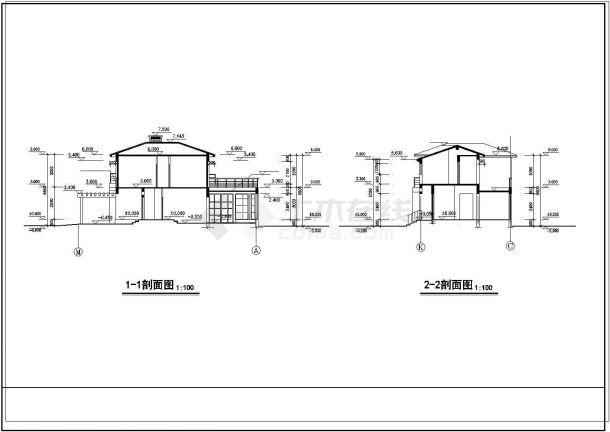 二层欧式别墅全套方案图纸（共7张）-图二