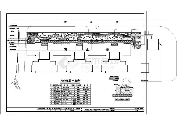某办公大楼屋顶花园绿化规划设计cad总平面施工图-图二