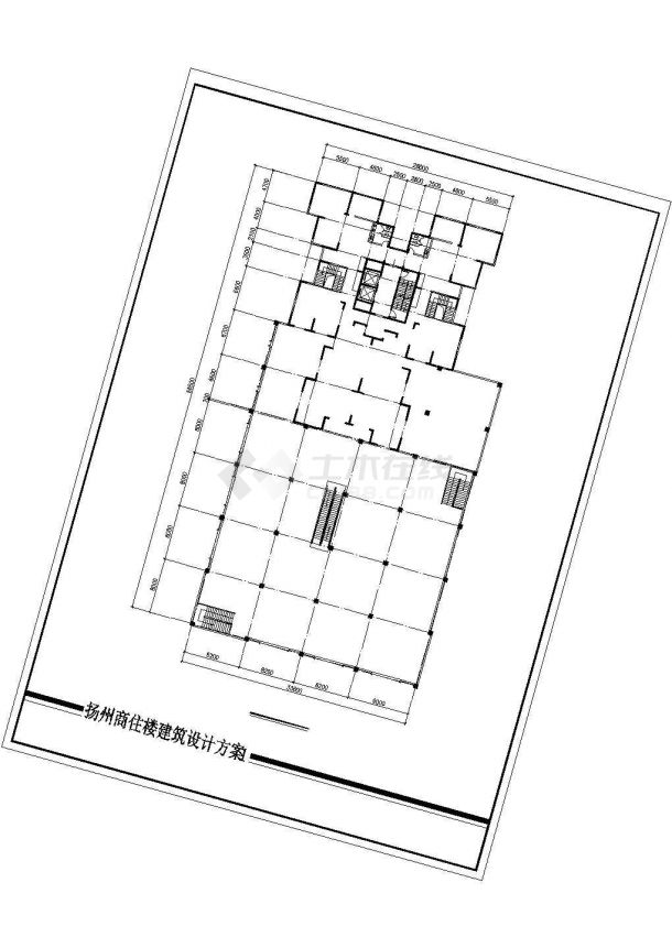 某商住楼建筑设计方案图纸(带效果图)-图一