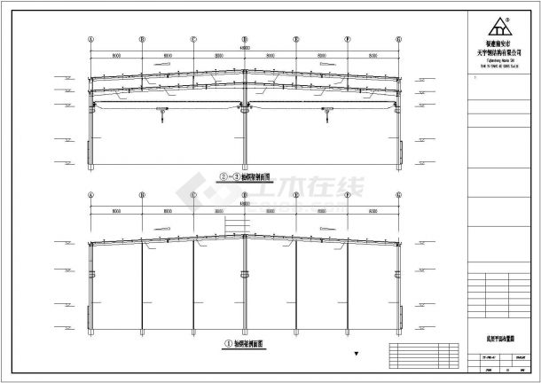 【最新】某钢结构厂房工程设计方案CAD图纸-图二