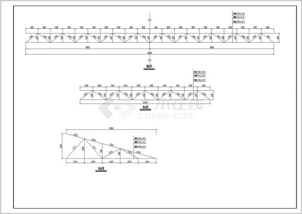 【最新】某加油站膜结构设计方案CAD图纸-图一