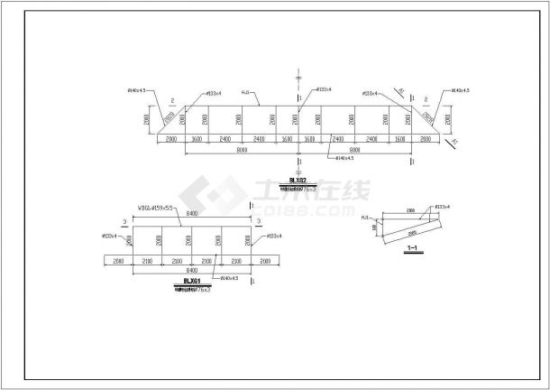 【最新】某加油站膜结构设计方案CAD图纸-图二