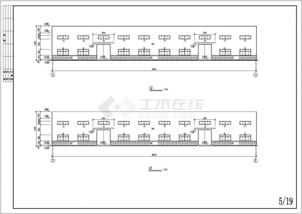 【最新】某夹层钢结构厂房结构设计方案CAD图纸-图一