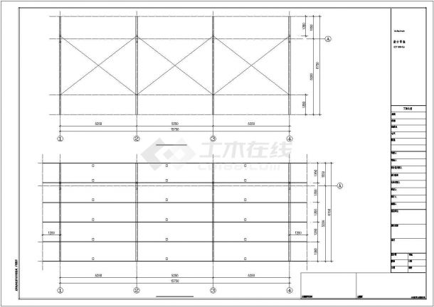 【最新】某种猪场停车棚钢结构设计方案CAD图纸-图二