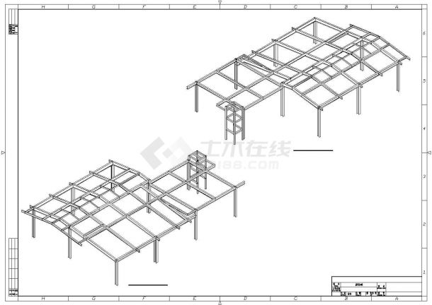 【最新】某工业厂房钢结构设计方案CAD图纸-图二