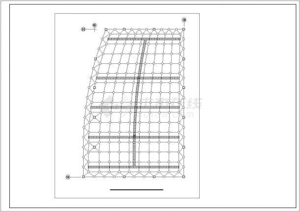【最新】某酒店屋顶双层平板网架结构设计方案CAD图纸-图二