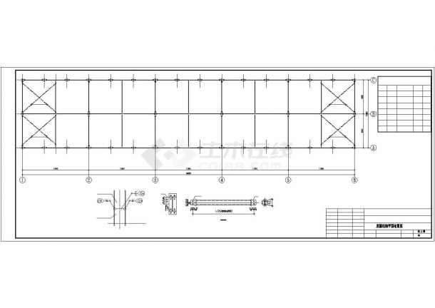 【最新】某宾馆钢框架结构设计方案CAD图纸-图二
