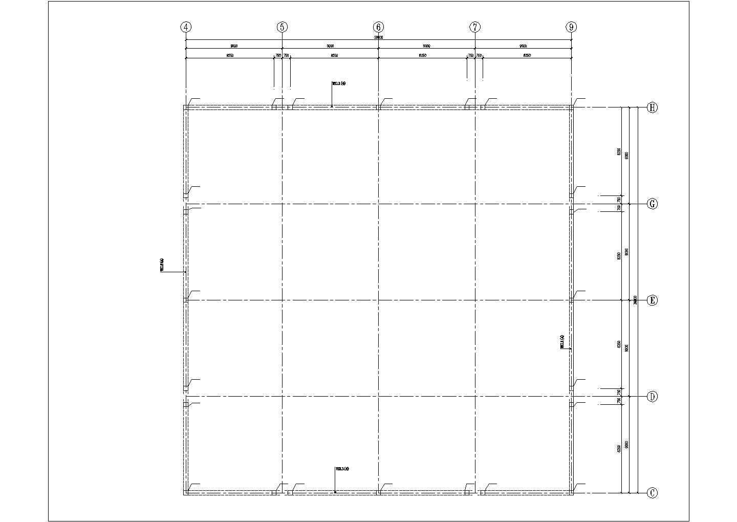南京工业大学体育训练馆钢结构屋盖全套结构设计CAD图纸