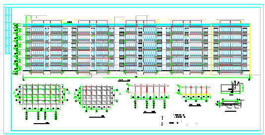 某地区多层住宅楼建筑施工cad图纸-图二