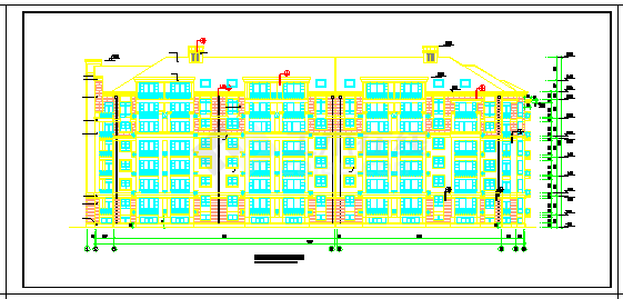 某地多层住宅楼施工设计cad建筑图纸-图二