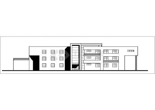 烟台市某高校2100平米3层框架结构活动中心平立剖面设计CAD图纸-图一