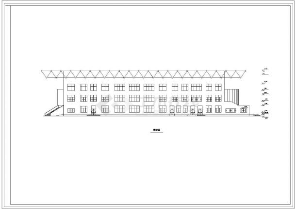 三层体育馆混合结构cad详细设计施工图-图二
