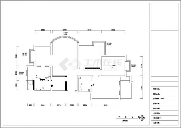 超现代风格三室二厅装修CAD图（含效果）-图二