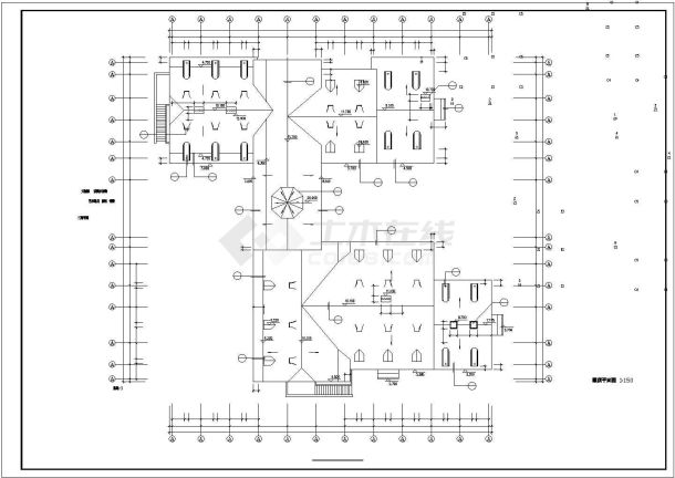 某多层框架结构艺术钟楼设计cad全套建筑施工图-图二